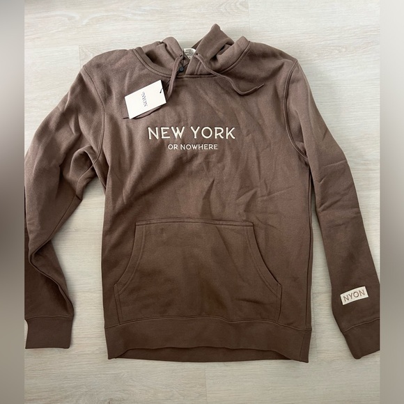 New York or Nowhere Brown Hoodie NWT - Picture 1 of 5